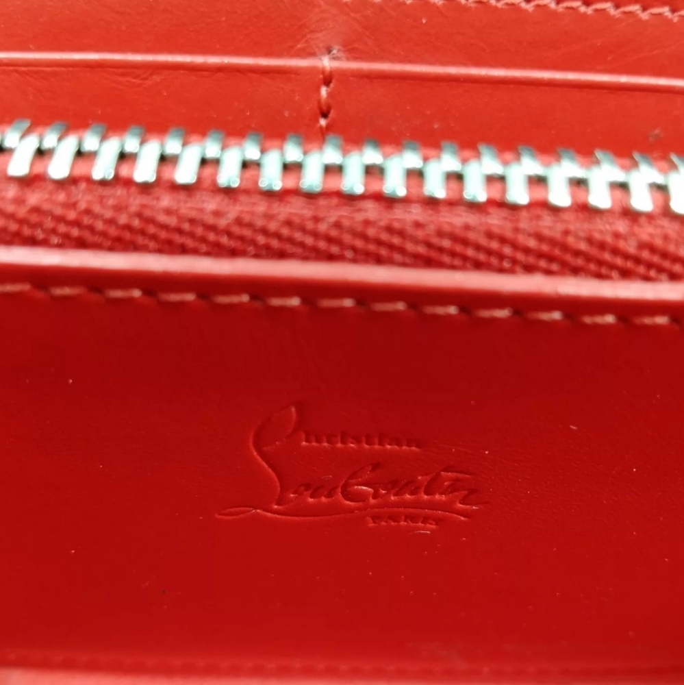 Christian Louboutin Studded Long Wallet Pink Leather - Picture 5 of 9